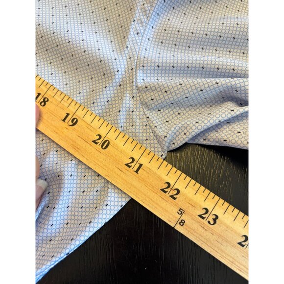 Tom Baine Mens Dress Shirt Wrinkle Free Medium Slim Fit 15 -15.5 Light Blue - Picture 9 of 13